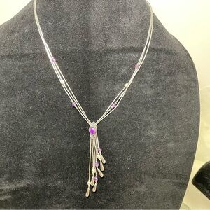 Carolyn Pollack vintage Sterling Silver and Purple Lariat Necklace